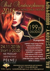 Bal Andrzejkowy 2018 w Hotelu Willa Zagórze